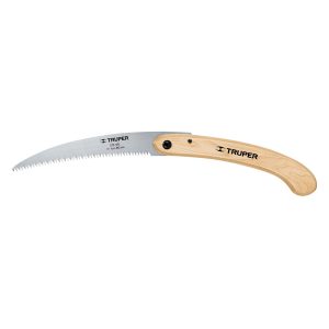Serrucho plegable 10" hoja curva 6 DPP, mango madera, Truper