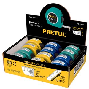 Winchas 5 m cinta 19 mm, display box con 12 pzas, Pretul