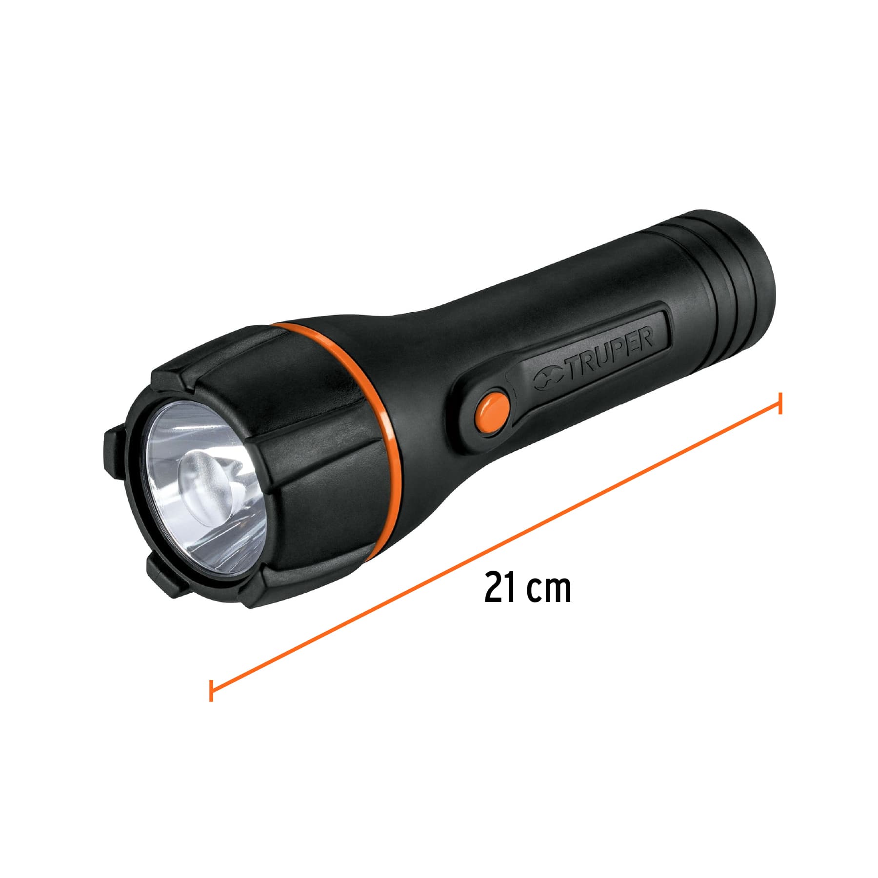 Linterna plástica 1 LED 180 lm con 2 pilas D, Truper - Imagen 2