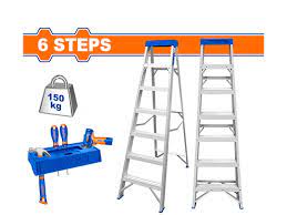 Escalera de tijera aluminio 6 pasos WADFOW