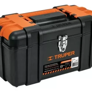 Caja p/herramienta 17" con compartimentos, broches metálicos